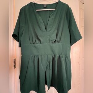 SHEIN Deep Green Blouse 1X